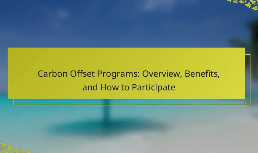 Carbon Offset Programs: Overview, Benefits, and How to Participate