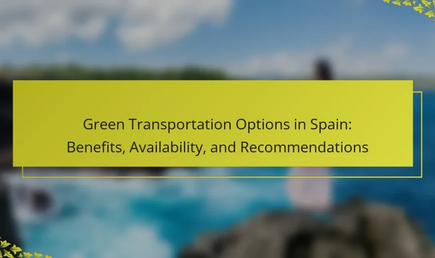Green Transportation Options in Spain: Benefits, Availability, and Recommendations