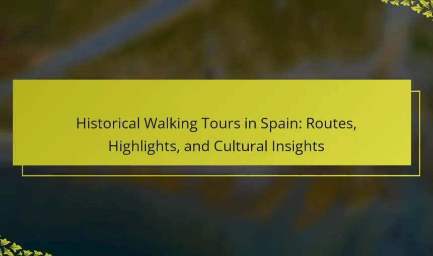 Historical Walking Tours in Spain: Routes, Highlights, and Cultural Insights