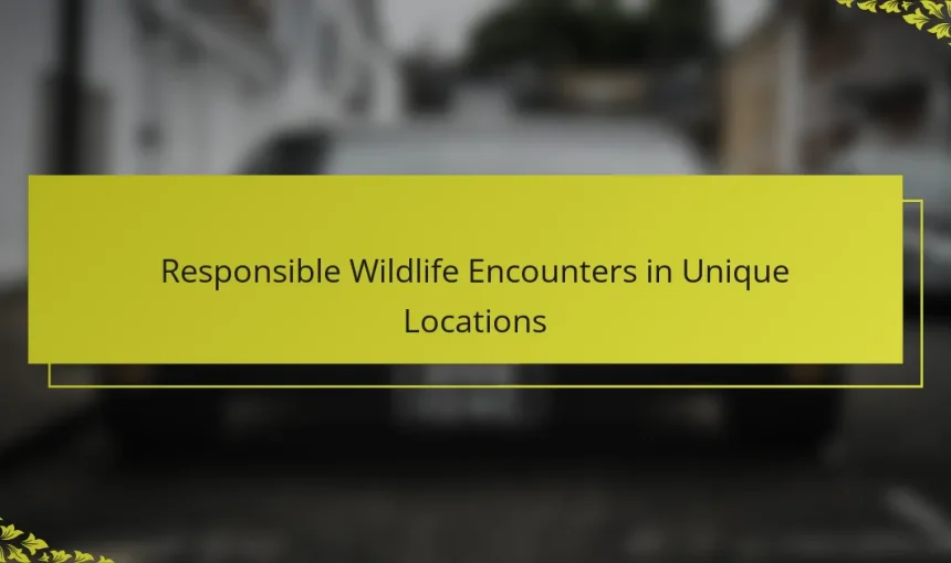 Responsible Wildlife Encounters in Unique Locations