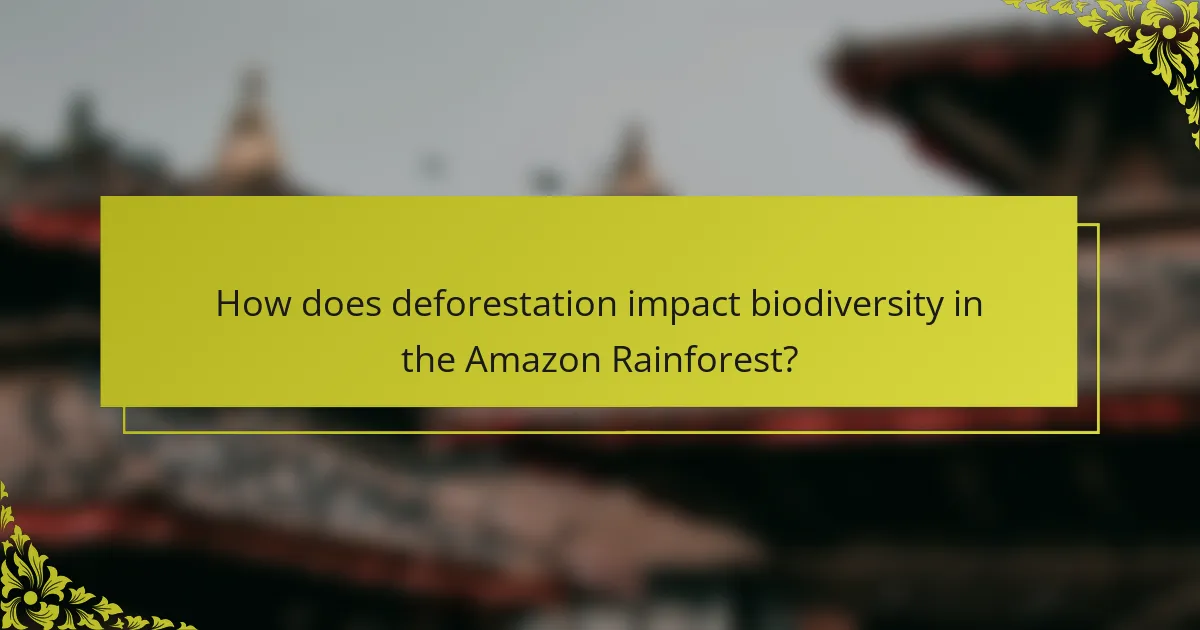How does deforestation impact biodiversity in the Amazon Rainforest?