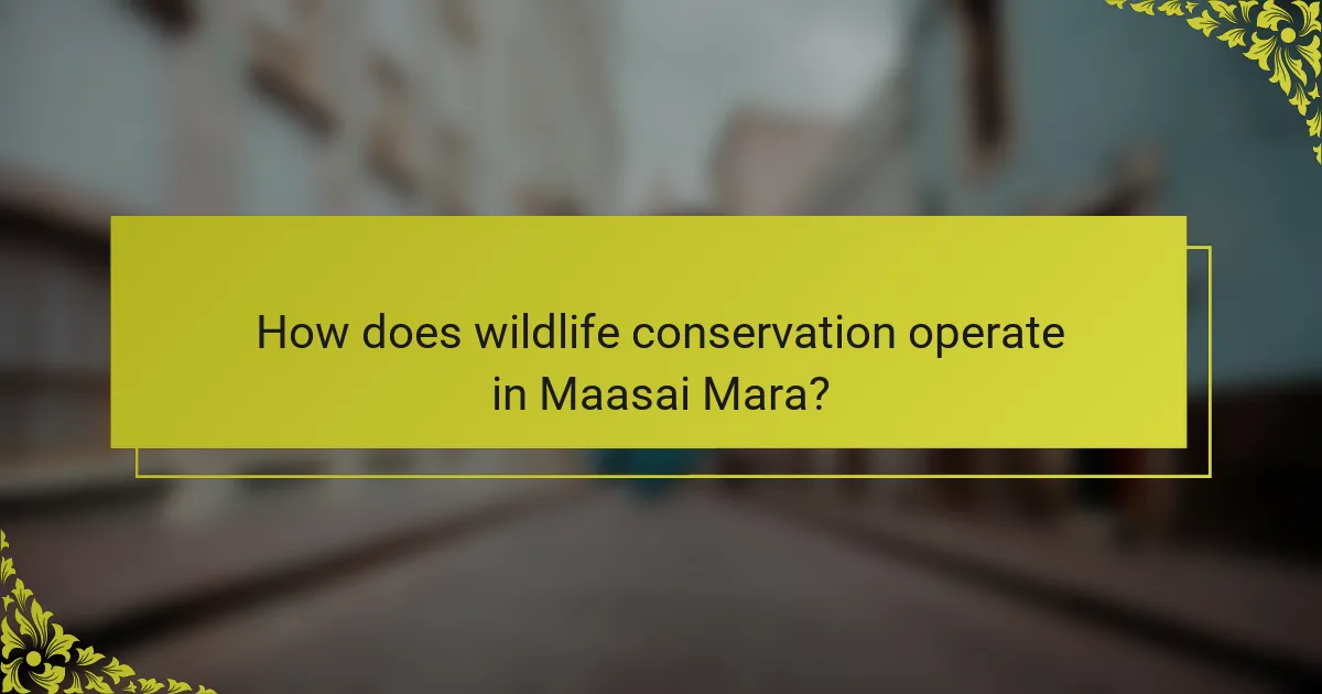 How does wildlife conservation operate in Maasai Mara?
