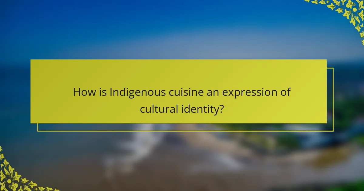 How is Indigenous cuisine an expression of cultural identity?