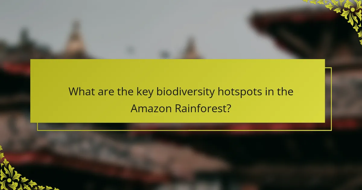 What are the key biodiversity hotspots in the Amazon Rainforest?
