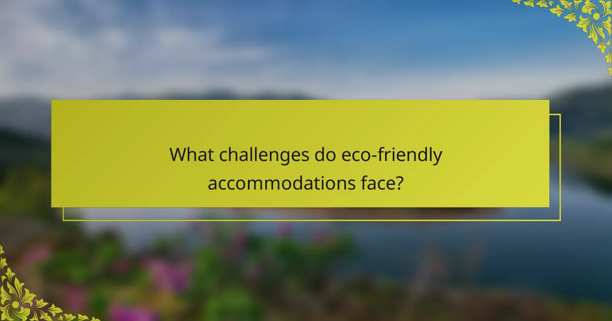 What challenges do eco-friendly accommodations face?