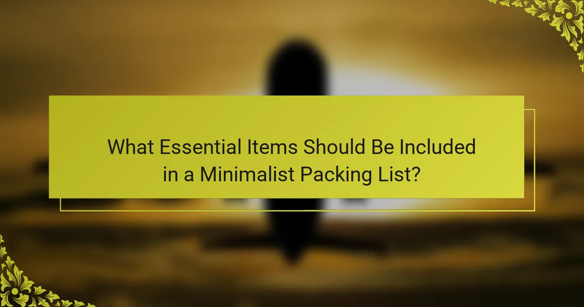 What Essential Items Should Be Included in a Minimalist Packing List?