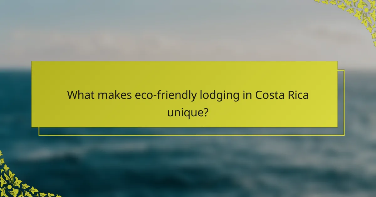 What makes eco-friendly lodging in Costa Rica unique?