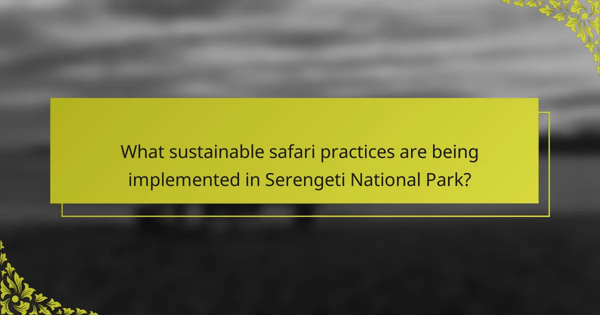 What sustainable safari practices are being implemented in Serengeti National Park?
