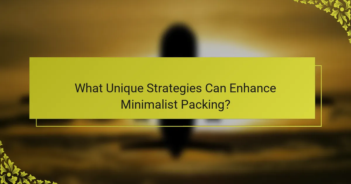 What Unique Strategies Can Enhance Minimalist Packing?