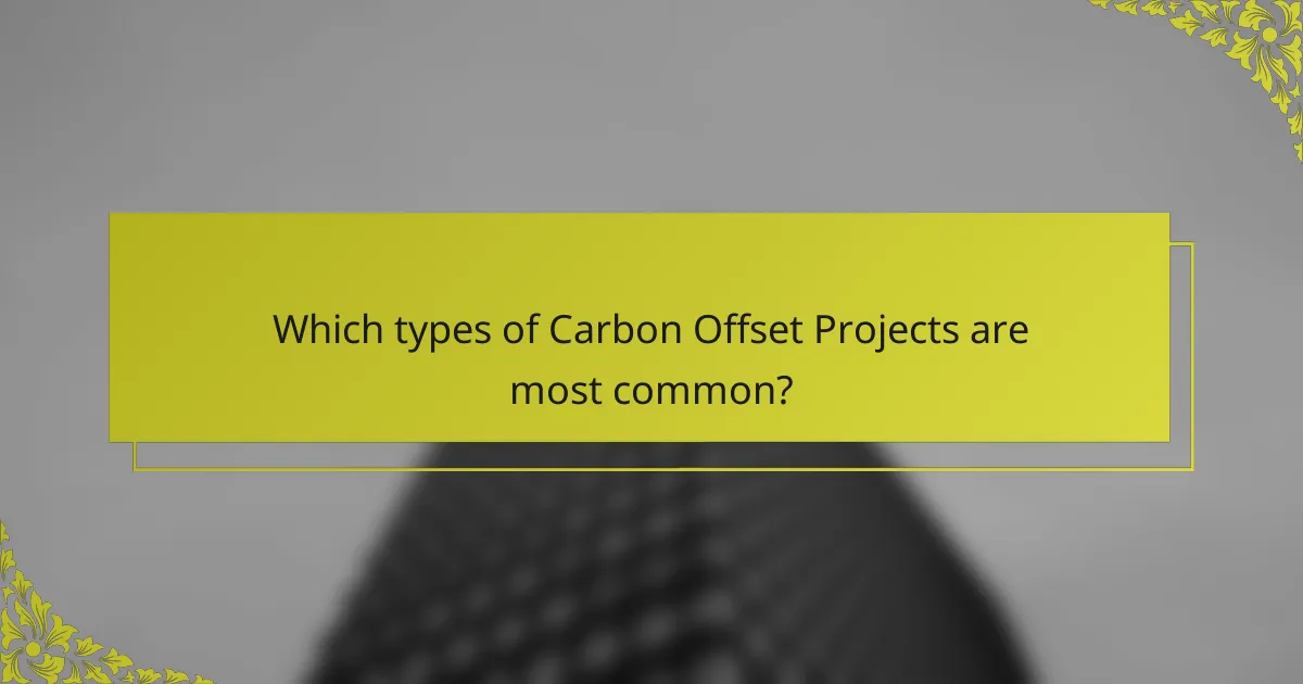 Which types of Carbon Offset Projects are most common?