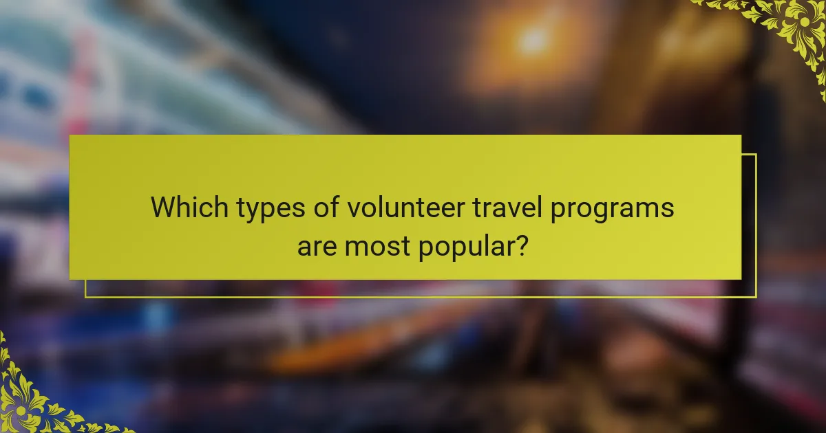 Which types of volunteer travel programs are most popular?