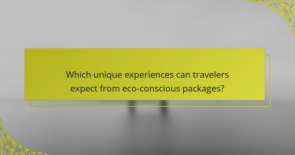 Which unique experiences can travelers expect from eco-conscious packages?